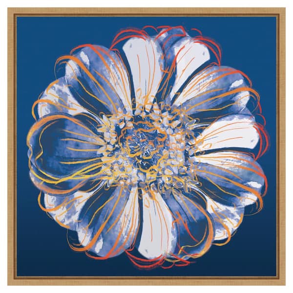 Amanti Art Flower Pop Pastel I by Marie Elaine Cusson 22-in. W x 22-in. H. Canvas Wall Art Print Framed in Brown