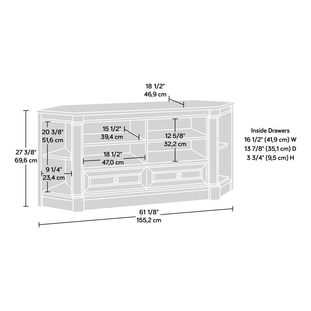Split Oak 61" Corner TV Stand with Cabinet