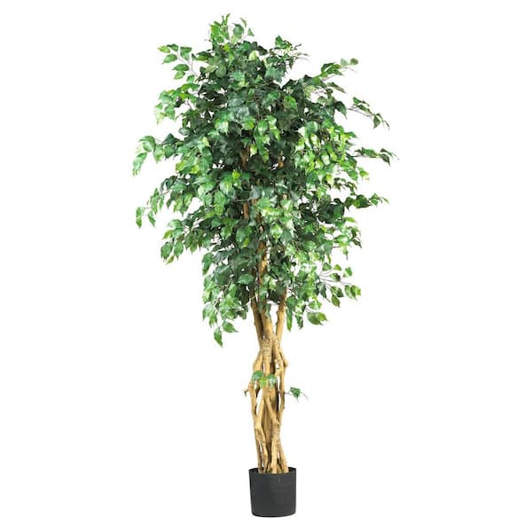 Cubilan 6 ft. Green Artificial Palace Style Ficus Silk Tree