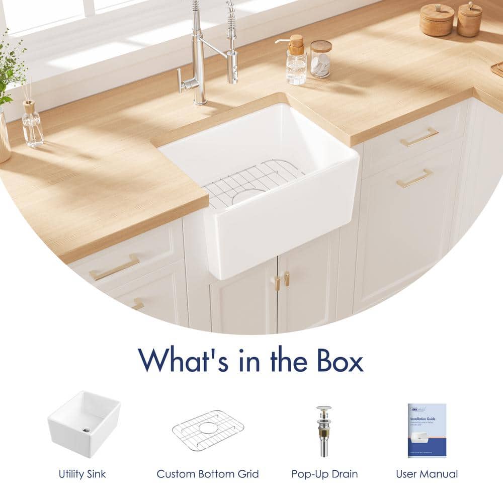 Crisp White Ceramic Farmhouse Apron-Front Kitchen Sink