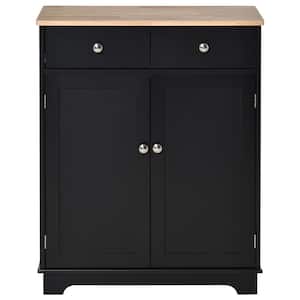 Kitchen Sideboard Floor Storage Cabinet with Solid Wood Top Adjustable Shelf Drawer for Dining Room Living Room