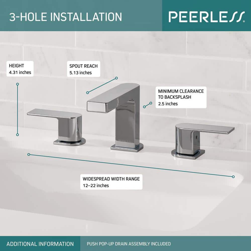 Xander Chrome Polished 2-Handle Widespread Bathroom Faucet