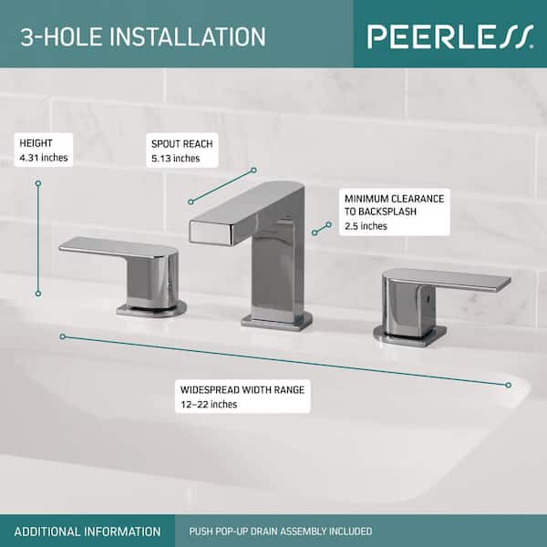 Peerless Xander 8 in. Widespread 2-Handle Bathroom Faucet in