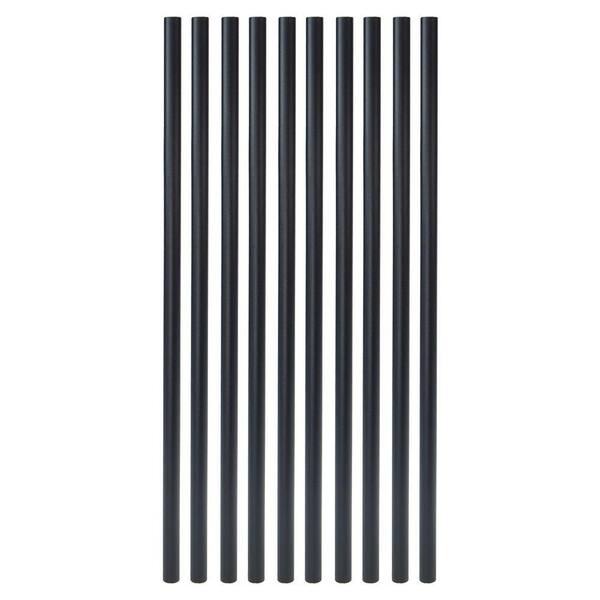 10 Pack 3/4" x 32" Textured Black Square Balusters with Straight Connectors