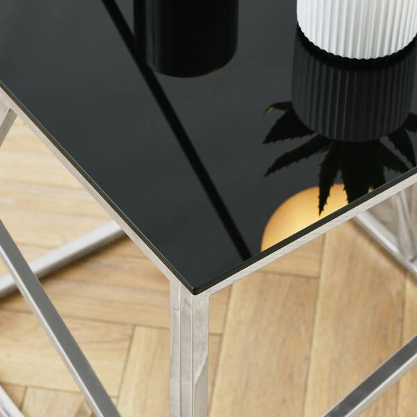 Zeus & Ruta Modern Rectangle Accent Coffee Table with Black