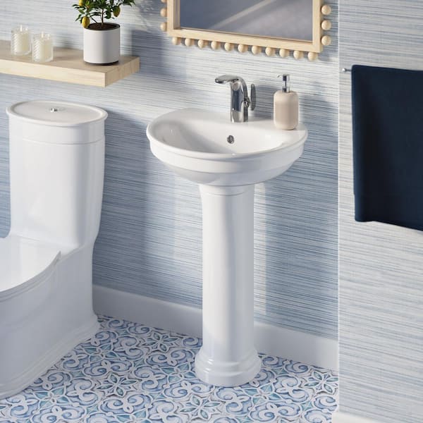 Swiss Madison Santorini Two-Piece Pedestal Sink