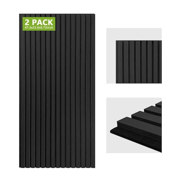 Gigrwiin 2 x 4 ft. Black Square Edge MDF Decorative Wall Paneling