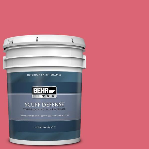 BEHR ULTRA 5 gal. #P150-5 Kiss and Tell Extra Durable Satin Enamel Interior Paint & Primer