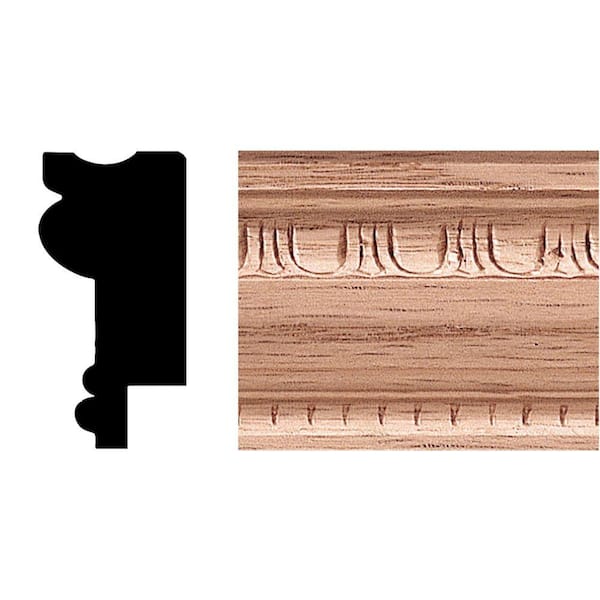 HOUSE OF FARA 3/4 in. x 1-1/2 in. x 96 in. Wood Oak Emboss Picture Frame Moulding