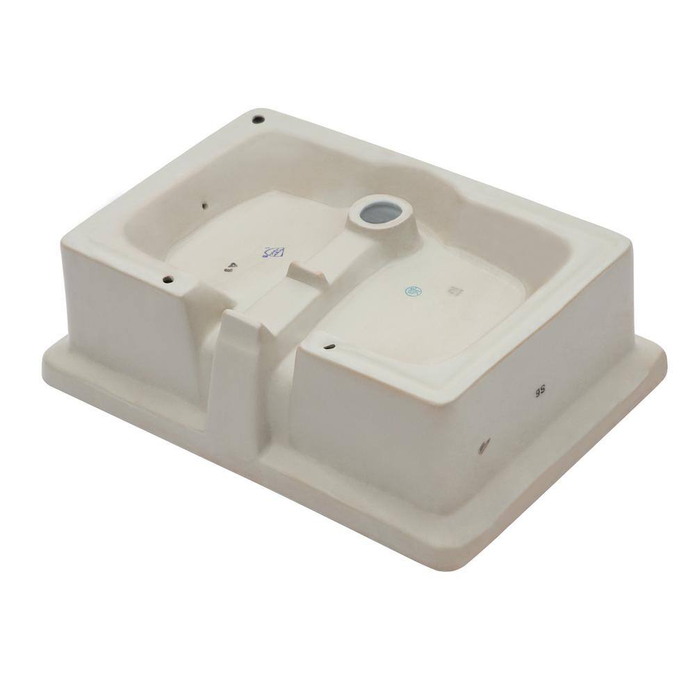 22" White Ceramic Rectangular Undermount Bathroom Sink