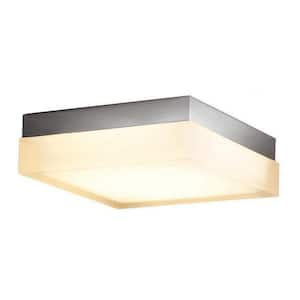 Dice 12 in. 1-Light 3000K Brushed Nickel LED Flush Mount