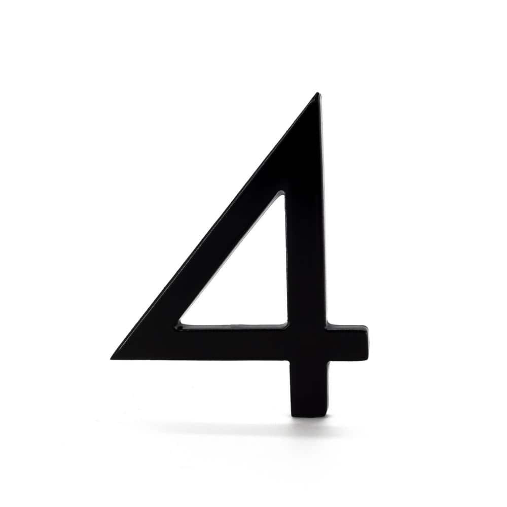 6 in. Black Aluminum Floating or Flat Modern House Number 4 price history on PriceWatchPro