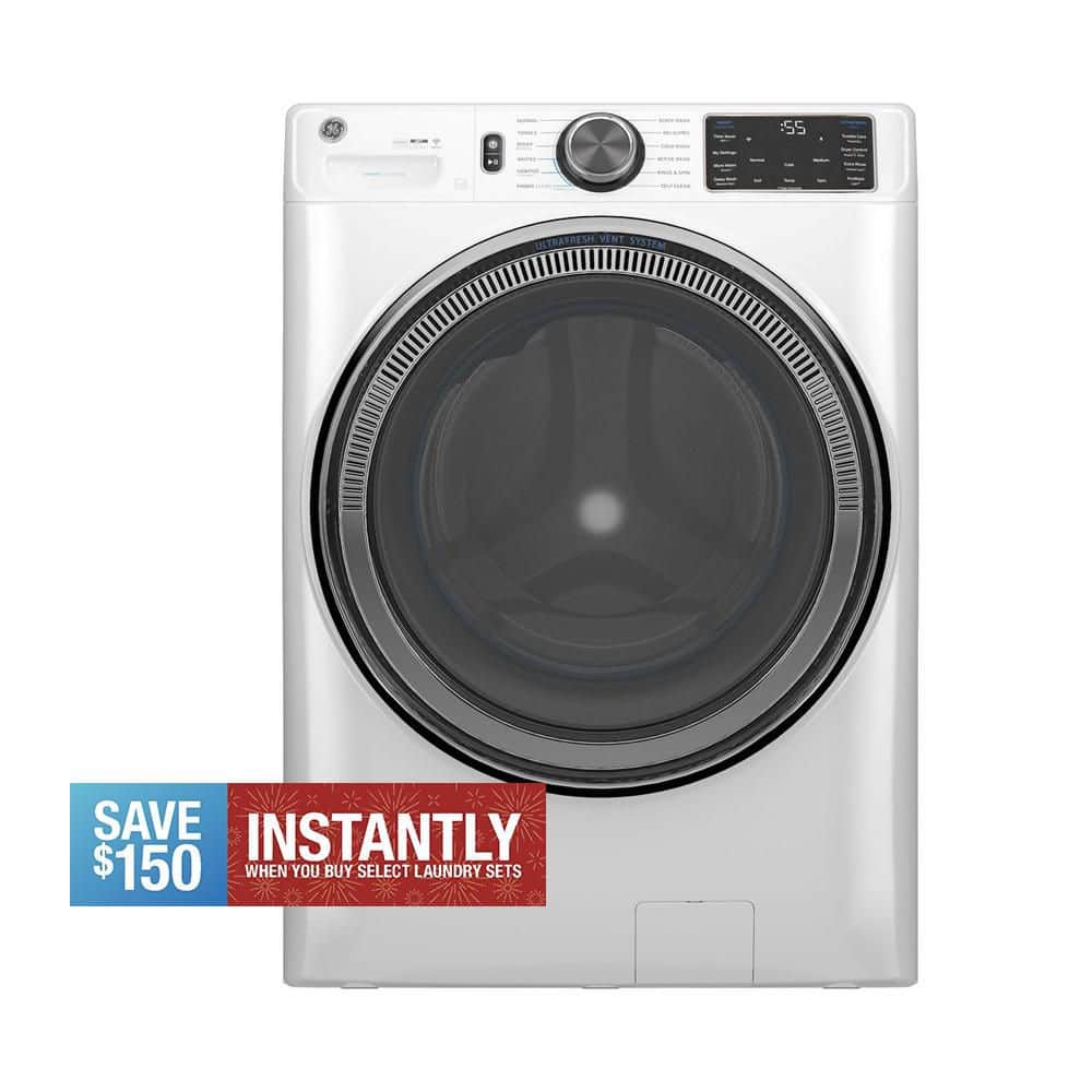 5.0 cu.ft. Smart Front Load Washer in White with Steam, UltraFresh Vent System, and Microban Technology