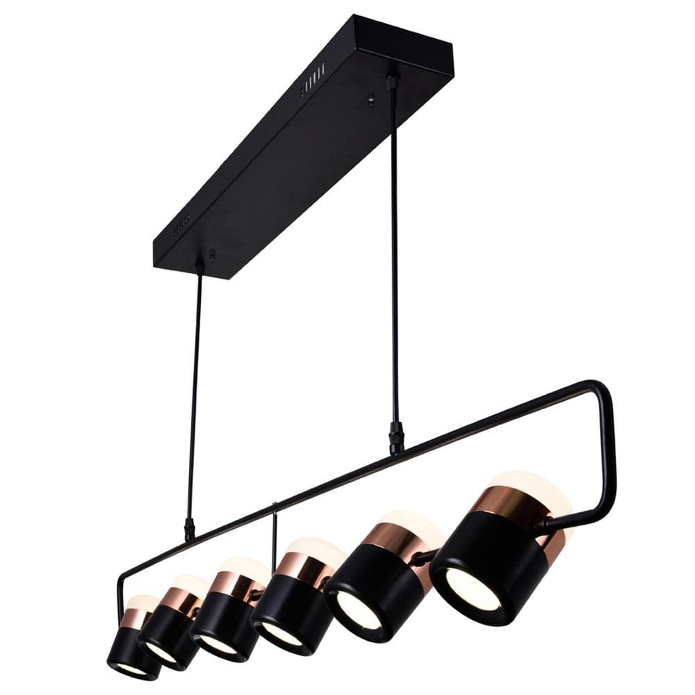 Moxie 45'' Black Finish 6-Light LED Pool Table Chandelier