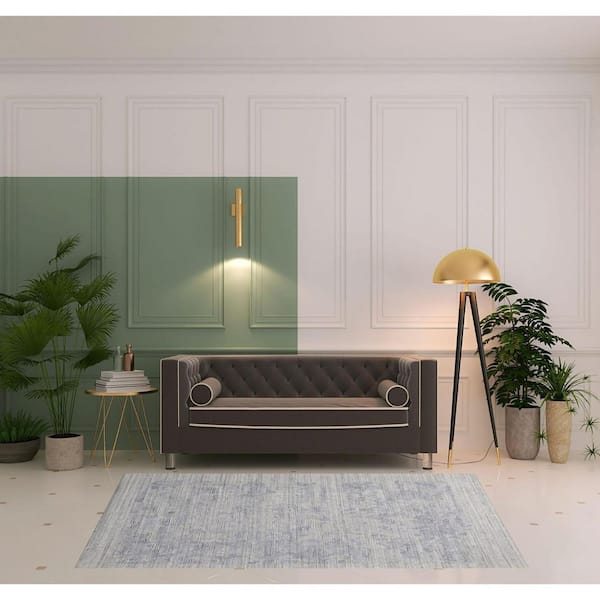 5 ft. x 8 ft. Blue and Gray Abstract Area Rug