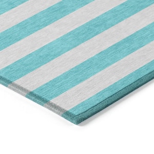 Chantille ACN530 Turquoise 10 ft. x 14 ft. Machine Washable Indoor/Outdoor Geometric Area Rug