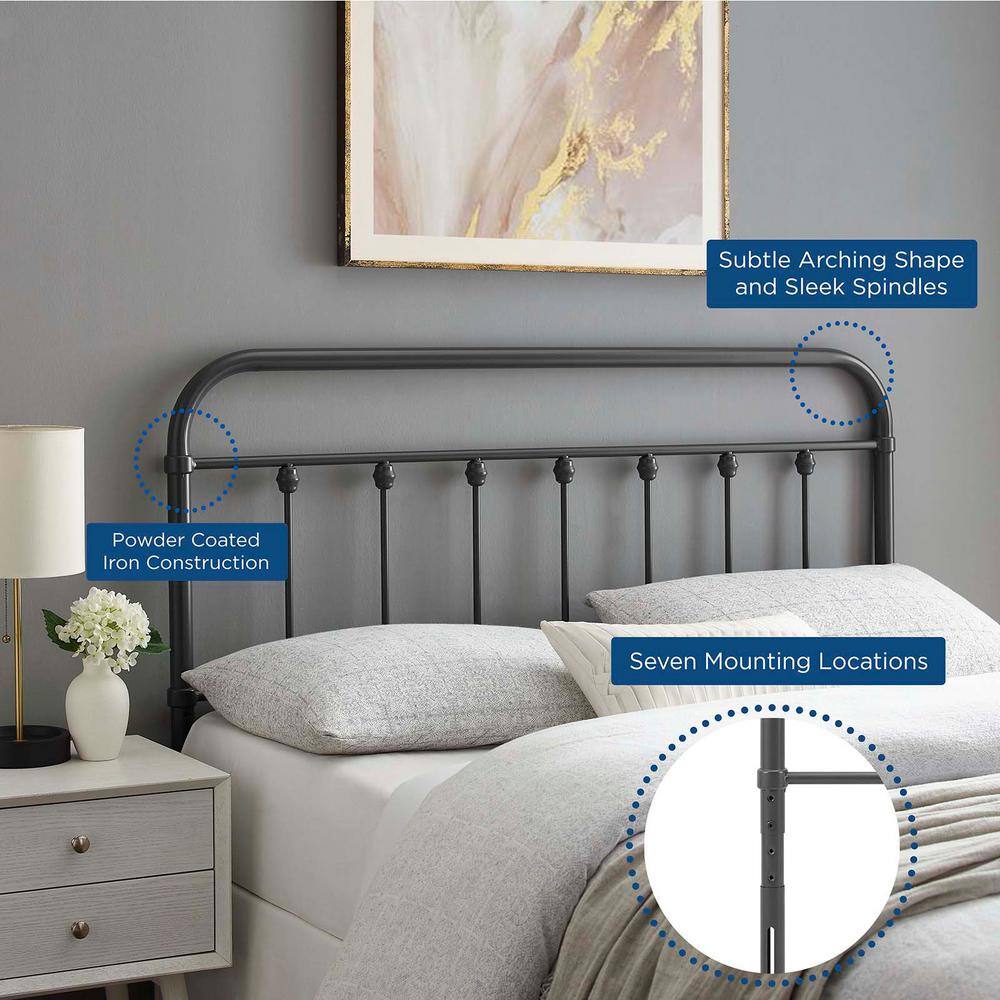 Sage Gray Twin Metal Farmhouse Headboard