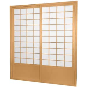 7 ft. Natural Shoji 2-Panel Sliding Door
