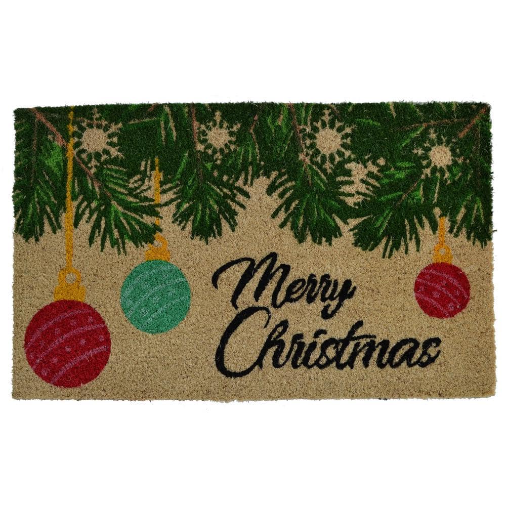 1pc Winter Candy Pine Decor Doormat, Indoor Outdoor Carpet, Christmas Brown  Christmas Tree Front Welcome Doormat, Non-Slip Rubber For Seasonal Holiday