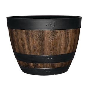 16 in. Dia x 11.5 in. H Kentucky Walnut Resin Wine Barrel