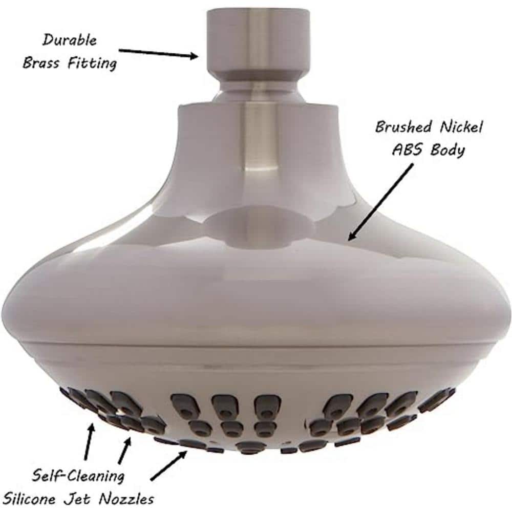 Brushed Nickel Medium Round Wall Mounted Shower Head
