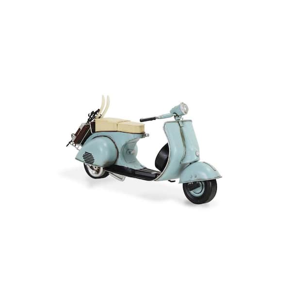 HomeRoots Metal Blue and Black Hand Painted Motorcycle Model Sculpture