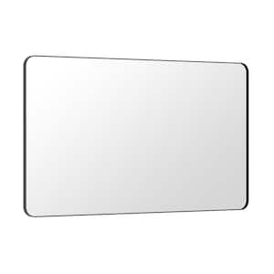 60 in. W x 36 in. H Premium Aluminum Framed Rectangular Bathroom Vanity Wall Mirror in Matte Black