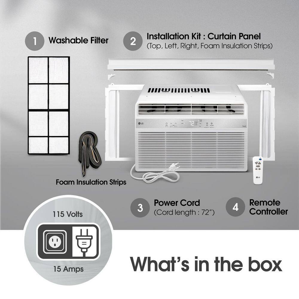 LG 6,000 BTU White Window Air Conditioner with Remote