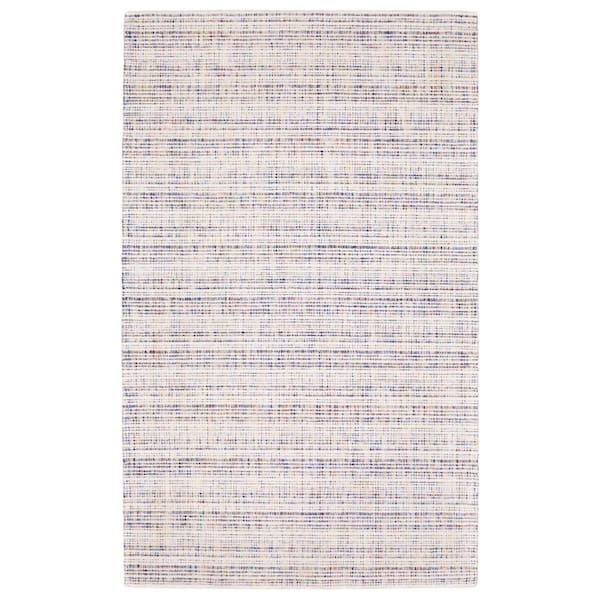 10 ft. x 13 ft. Ivory, Blue, Yellow Striped Washable Area Rug