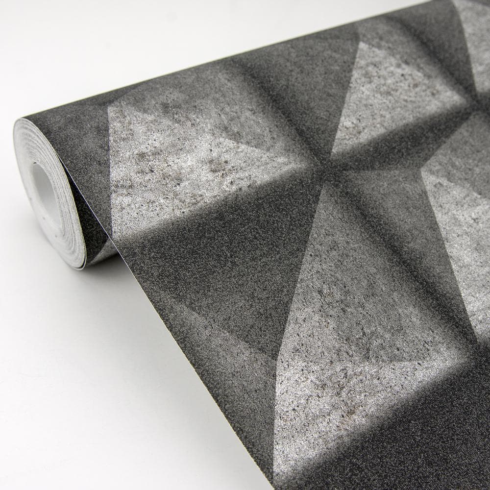 Dax Black and Grey 3D Geometric Wallpaper Roll