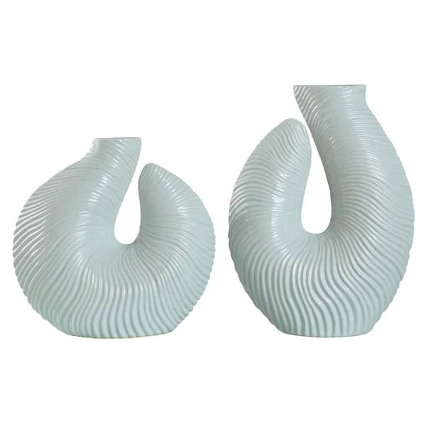 Jonas Norman Wyatt Home Set of 2 Ceramic Vase Spa Blue
