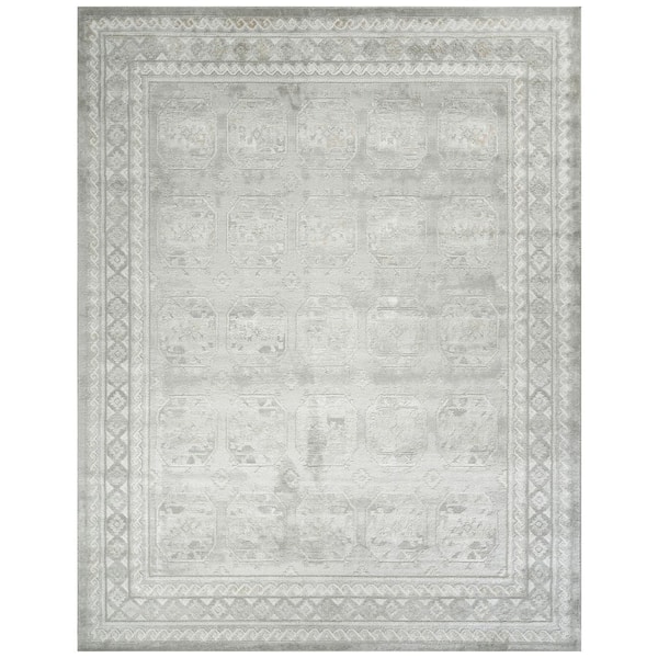 Nourison Dekor Grey 8 ft. x 10 ft. Geometric Traditional Area Rug