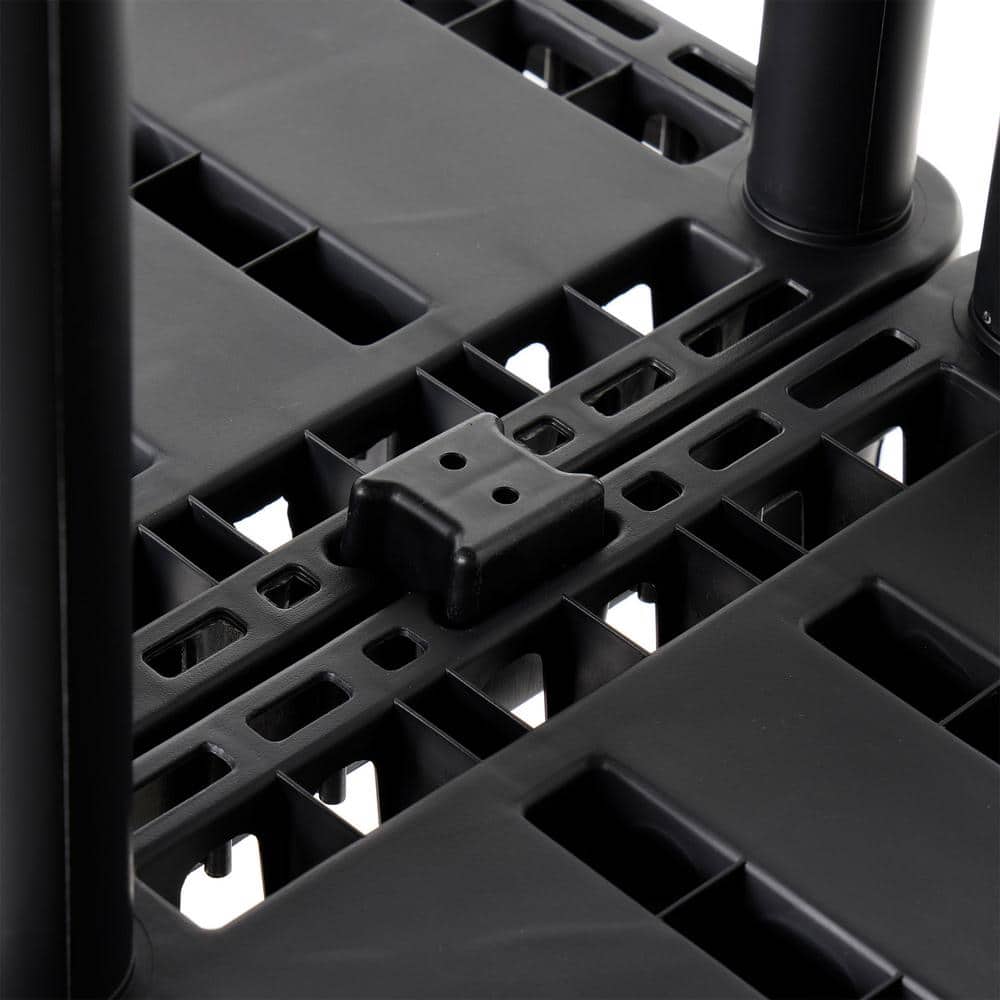 Versatile 24'' Black Plastic 4-Shelf Storage Organizer