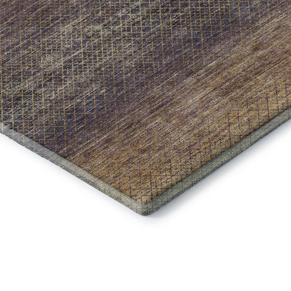 Mayfield Premium Machine Washable Abstract AMF2005 Eggplant 5 ft. x 7 ft. 6 in. Area Rug