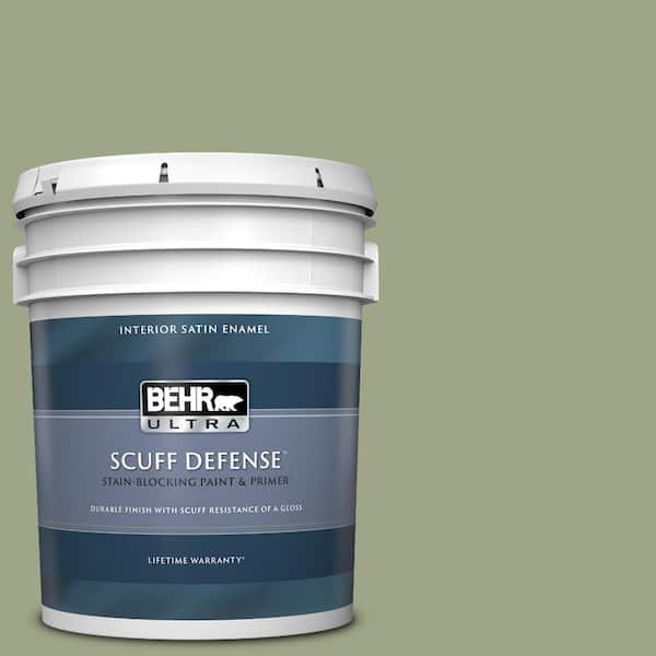 BEHR ULTRA 5 gal. #PPU11-07 Clary Sage Extra Durable Satin Enamel Interior Paint & Primer