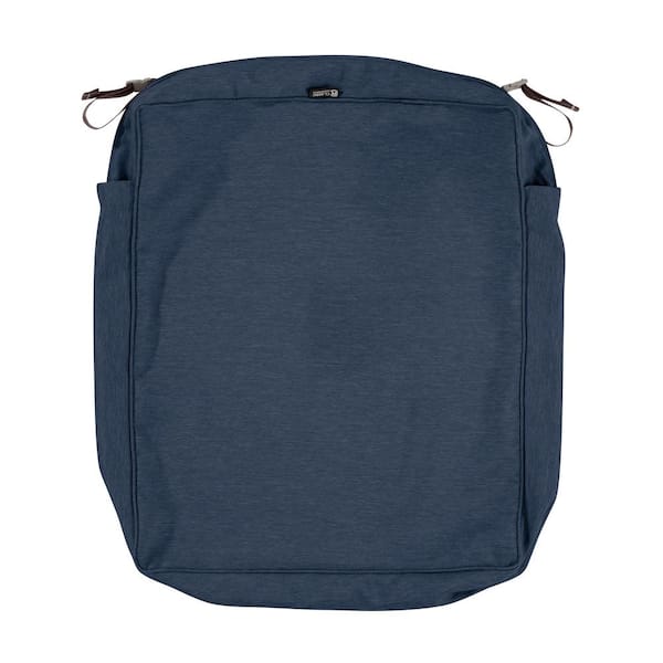 Classic Accessories Montlake FadeSafe 23 in. W x 25 in. D x 5 in. H Rectangular Patio Seat Cushion Slip Cover in Heather Indigo Blue
