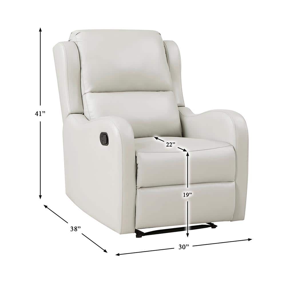 Taupe Faux Leather Recliner with Manufactured Wood Frame