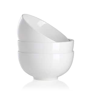 64 oz. White Porcelain Large Bowls Cereal Soup Bowls Ramen Bowls Serving Bowls Set for Pasta and Salad (Set of 3 )