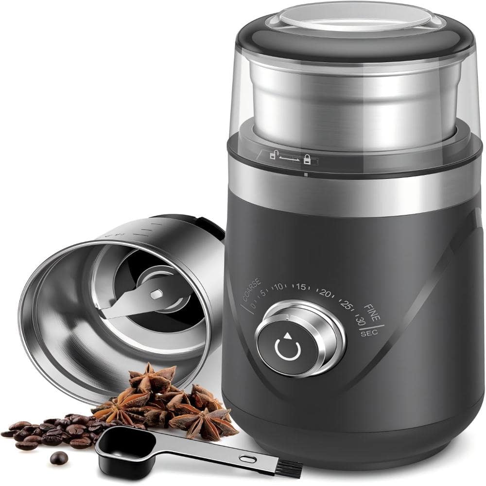 Electric Silent Blade Coffee Grinder， for beans, spices, herbs. Removable stainless steel bowl, light gray. price history on PriceWatchPro