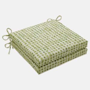 20 x 20 Outdoor Dining Chair Cushion in Green/Ivory (Set of 2)