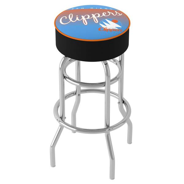 San Diego Clippers Hardwood Classics 31 in. Blue Backless Metal Bar Stool with Vinyl Seat