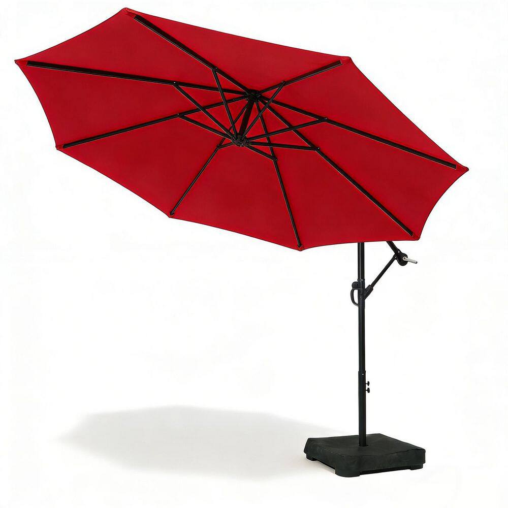 10 ft. Octagon Patio Cantilever Umbrella Outdoor with Base in Red price history on PriceWatchPro