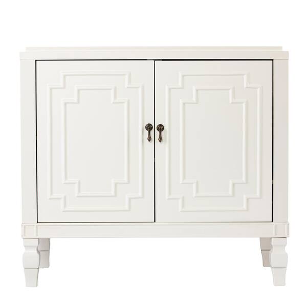 Southern Enterprises Tropman White Antique Accent Cabinet With Double 