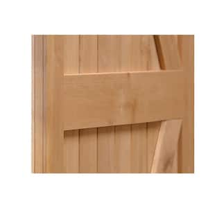 Double 38 in. x 84 in. Solid Core Unfinished Alder Wood Bypass Sliding Barn Door with Hardware Kit