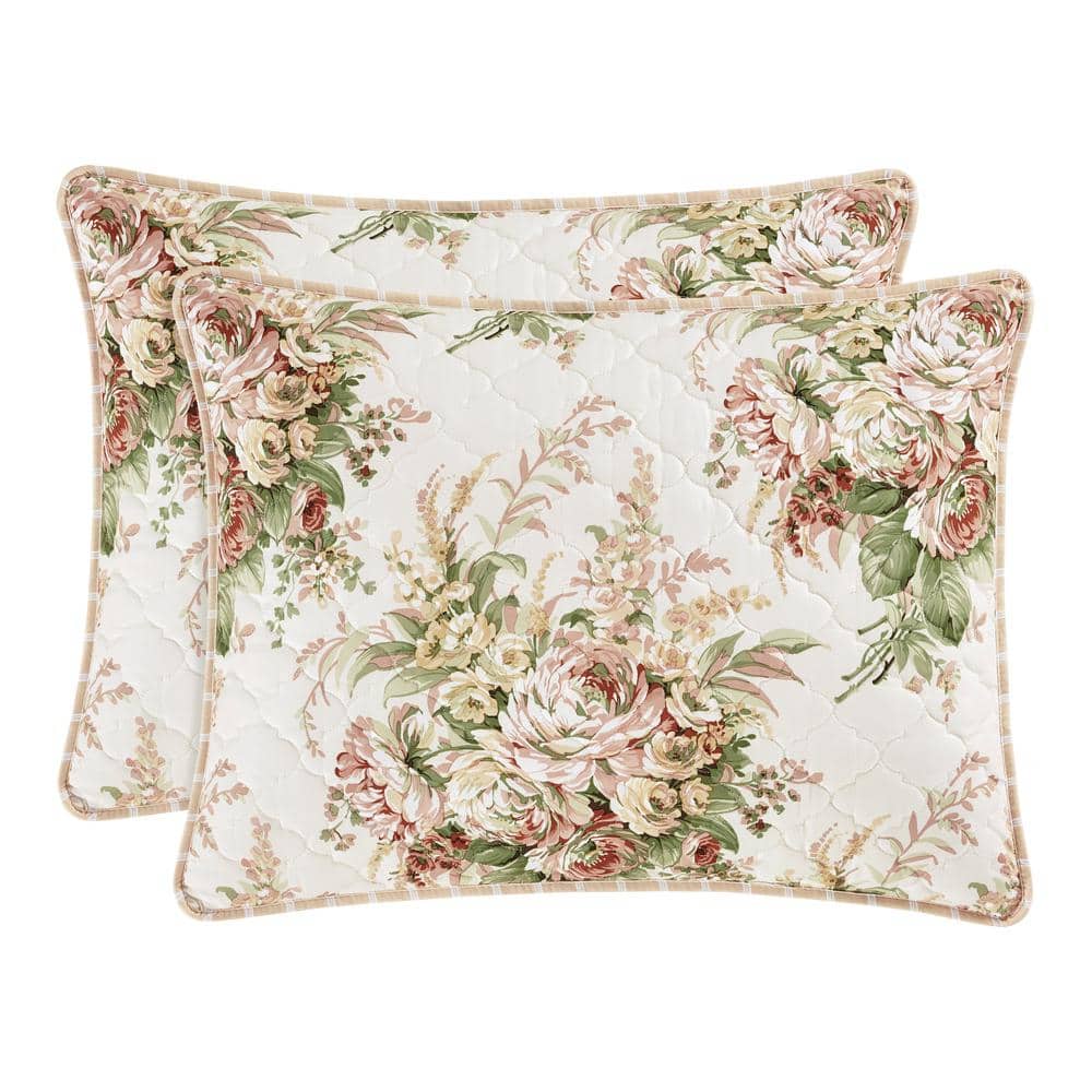 Estelle Coral Bloom Full Microfiber Quilt Set - 3 Piece