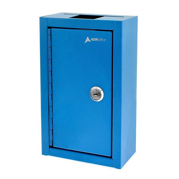 AdirOffice Commercial Grade Large Storage Key Drop Box, Blue