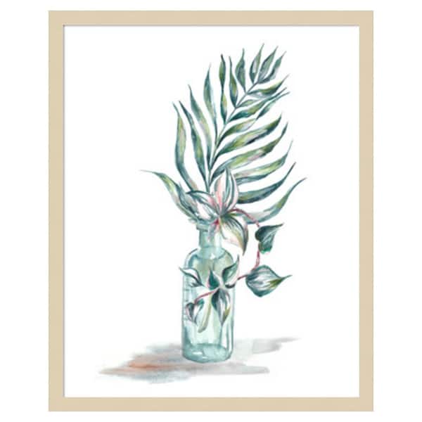 Amanti Art Island Tropics Frond in Bottle I by Tre Sorelle Studios 21 in. W x 25 in. H. Wood Framed Wall Art Print Framed in Brown
