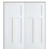 MMI DOOR Shaker Flat Panel 64 in. x 80 in. Both Active Solid Core Primed Composite Double Prehung French Door w/ 4-9/16 in. Jamb Z03745923