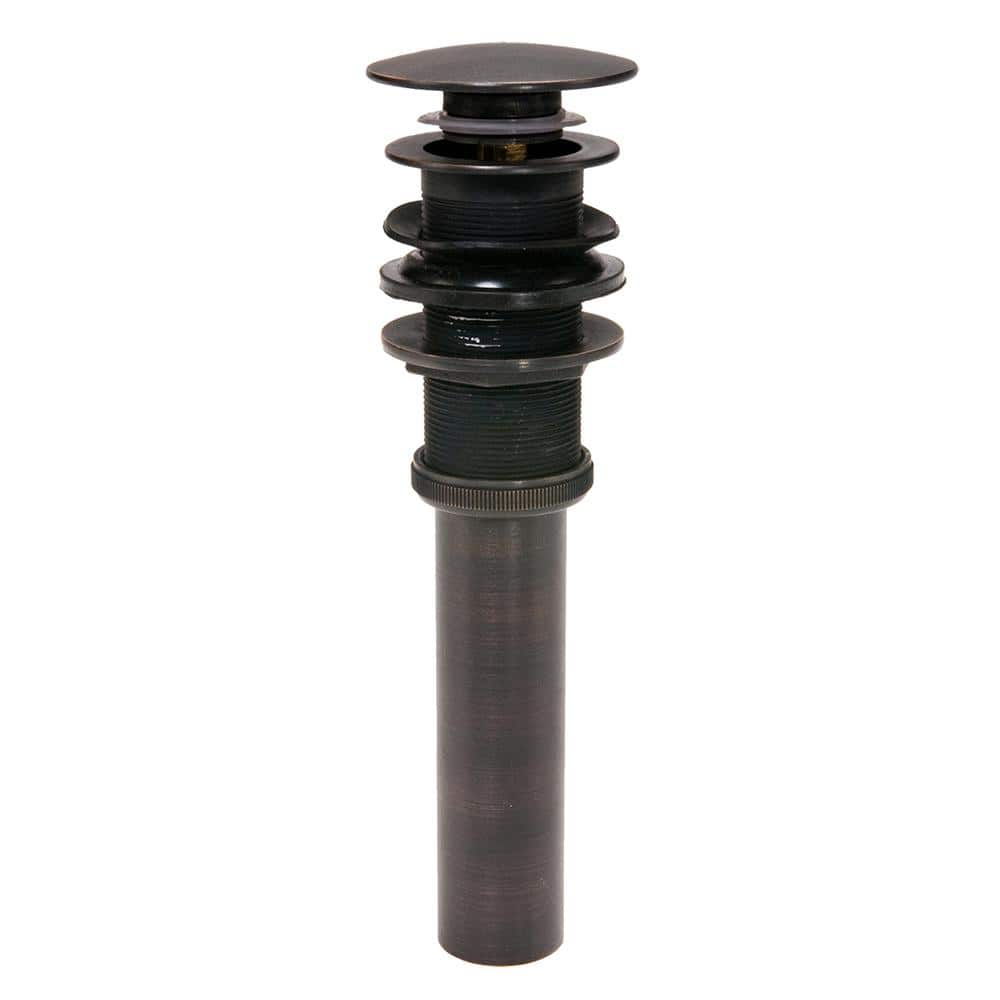 Oil Rubbed Bronze Brass Non-Overflow Bathroom Sink Drain