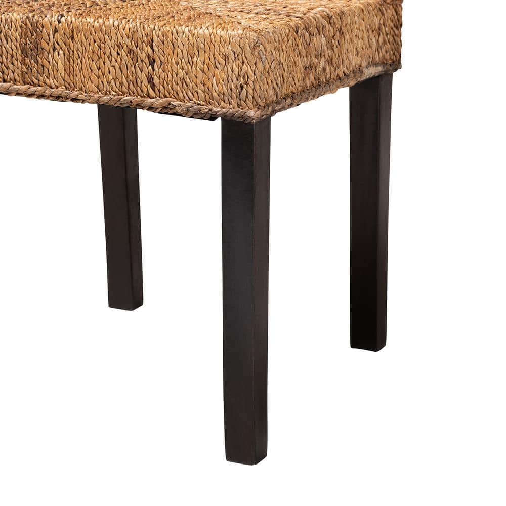 Laymi Bohemian Dark Brown Mahogany and Seagrass Side Chair